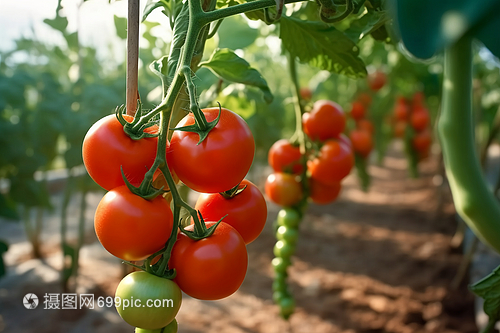 農(nóng)場中的西紅柿特寫鏡頭